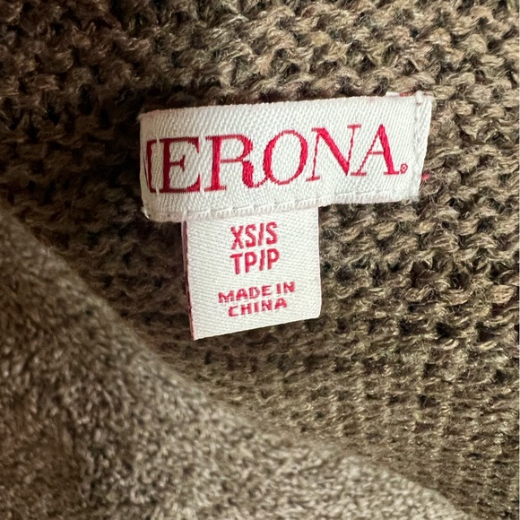 BOGO Merona XS S Brown Cowl Neck Chunky Knit Poncho Sweater - Picture 5 of 6
